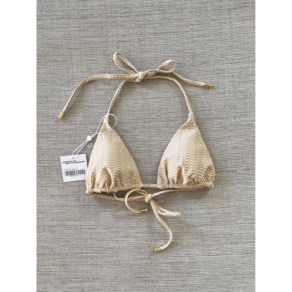 Monday Swimwear Palma Top P Vanilla Crinkle Bikini Triangle NWT